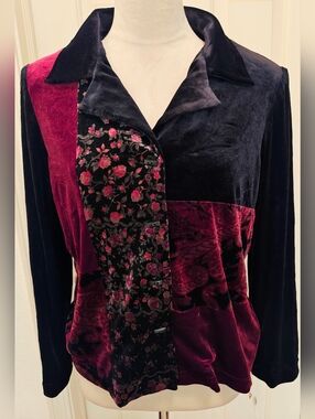 Vintage Deadstock NWT K Studio Velvet Patchwork Jacket.